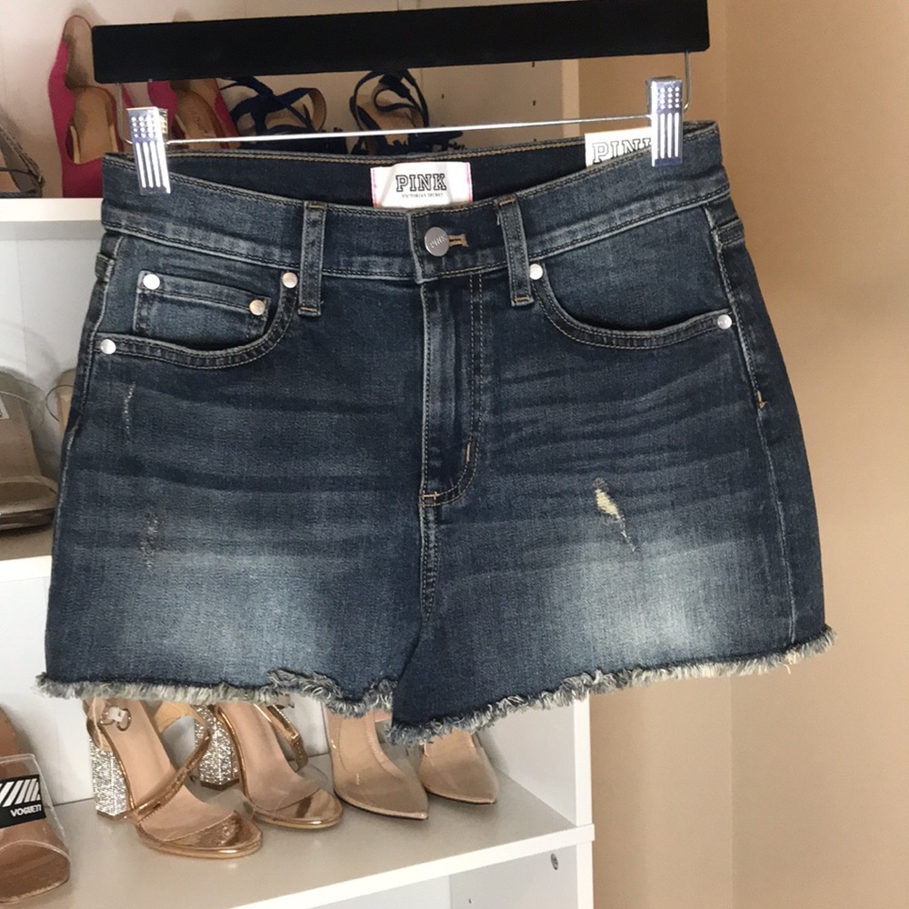 Pink (Victoria Secret) high waisted denim shorts